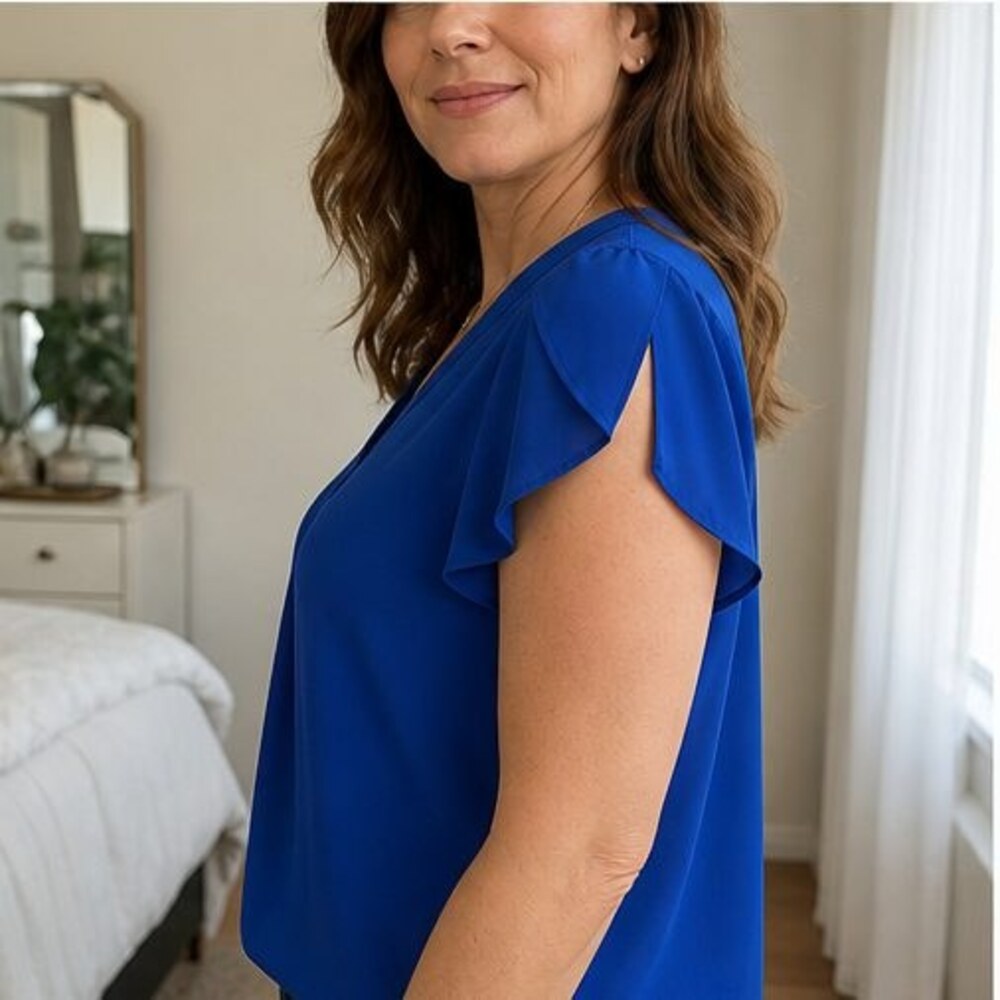 Cream Ruffle Blouse - Picture 4 of 6